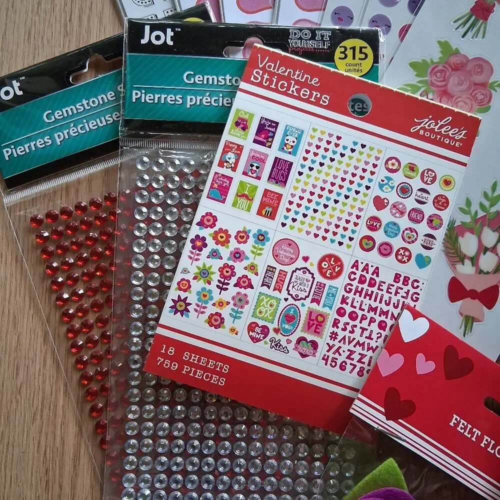 Valentine's Scrapbook Junk Journal Sticker Lot Bundle